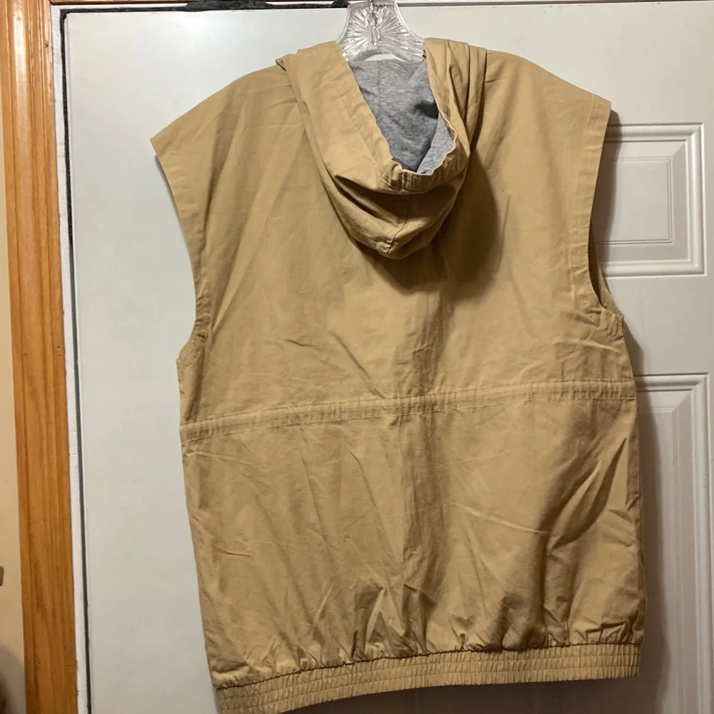 Offline‎ by Aerie Sleeveless Hooded Zip Front Utility Vest - Tan S